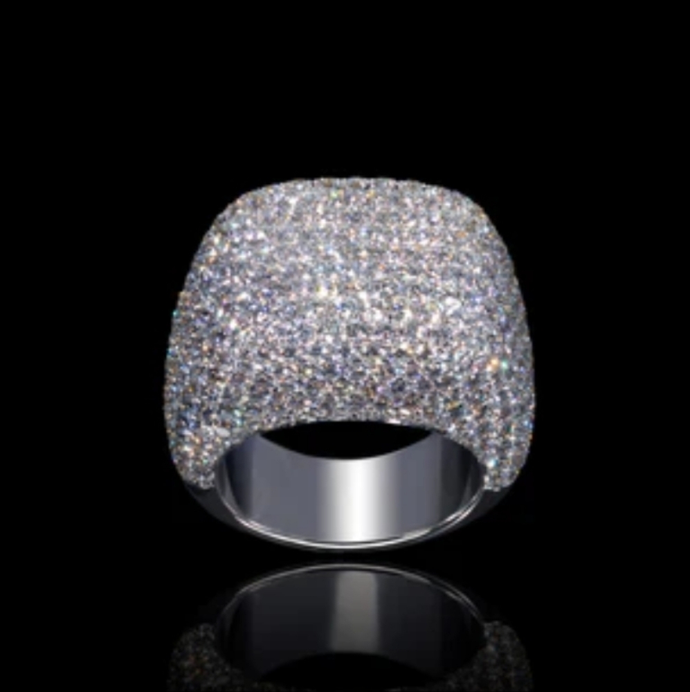 🆕️18K White GP Rectangle Diamond Ring 💙